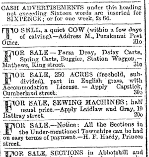 Page 3 Advertisements Column 3 (Otago Daily Times 31-10-1894)