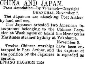 CHINA AND JAPAN. (Otago Daily Times 9-11-1894)
