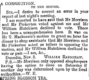 A CORRECTION. (Otago Daily Times 9-11-1894)