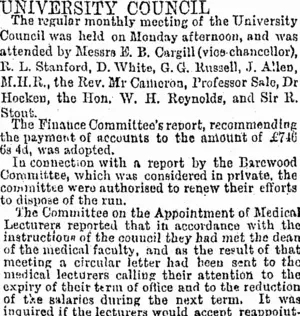 UNIVERSITY COUNCIL. (Otago Daily Times 9-11-1894)