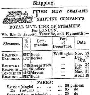 Page 1 Advertisements Column 3 (Otago Daily Times 9-11-1894)