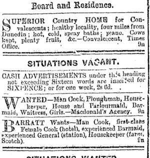Page 3 Advertisements Column 2 (Otago Daily Times 9-11-1894)