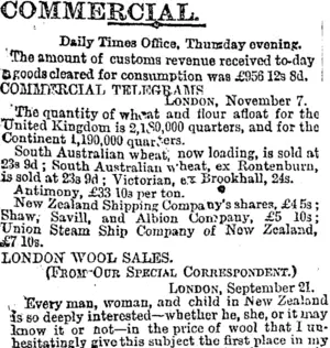 COMMERCIAL. (Otago Daily Times 9-11-1894)