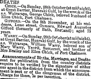 DEATHS. (Otago Daily Times 9-11-1894)