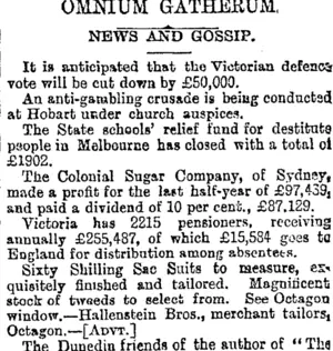 OMNIUM GATHERUM. (Otago Daily Times 11-12-1894)