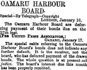 OAMARU HARBOUR BOARD. (Otago Daily Times 18-1-1895)