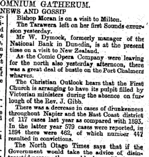 OMNIUM GATHERUM. (Otago Daily Times 18-1-1895)