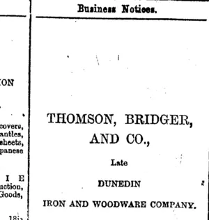 Page 4 Advertisements Column 3 (Otago Daily Times 18-1-1895)