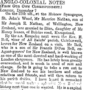 ANGLO-COLONIAL NOTES. (Otago Daily Times 19-1-1895)