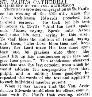 ST. PAUL'S CATHEDRAL. (Otago Daily Times 22-1-1895)