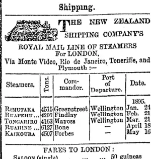 Page 1 Advertisements Column 3 (Otago Daily Times 22-1-1895)