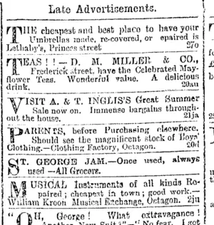 Page 5 Advertisements Column 4 (Otago Daily Times 22-1-1895)