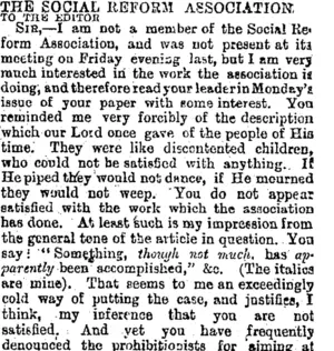 THE SOCIAL REFORM ASSOCIATION. (Otago Daily Times 16-2-1895)