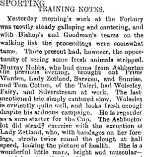 SPORTING. (Otago Daily Times 16-2-1895)