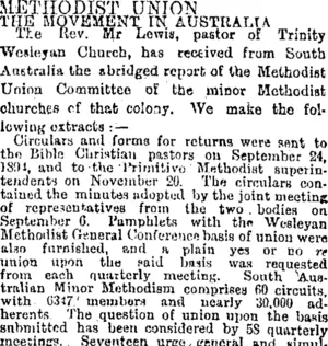 METHODIST UNION. (Otago Daily Times 16-2-1895)