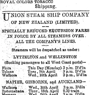 Page 1 Advertisements Column 1 (Otago Daily Times 8-4-1895)