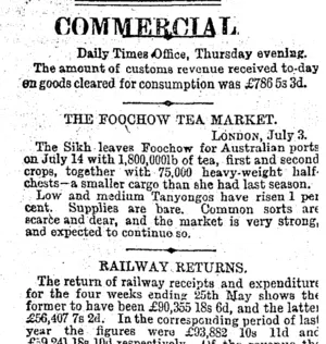 COMMERCIAL. (Otago Daily Times 5-7-1895)
