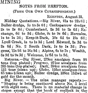 MINING. (Otago Daily Times 2-9-1895)