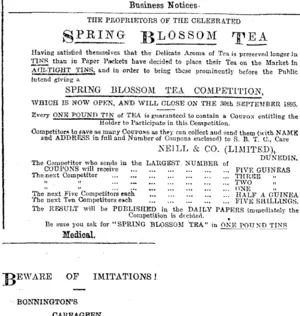 Page 8 Advertisements Column 4 (Otago Daily Times 14-9-1895)