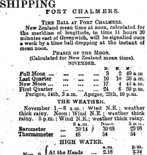 SHIPPING. (Otago Daily Times 2-11-1895)