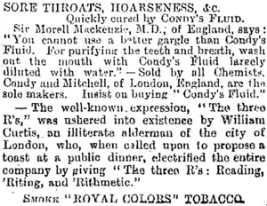 Page 2 Advertisements Column 4 (Otago Daily Times 1-1-1896)