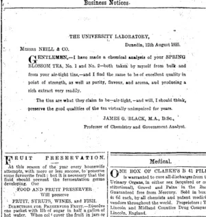 Page 4 Advertisements Column 3 (Otago Daily Times 30-1-1896)