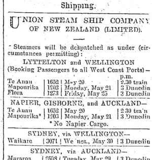 Page 1 Advertisements Column 2 (Otago Daily Times 19-5-1900)