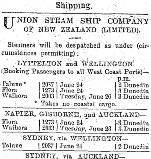 Page 1 Advertisements Column 2 (Otago Daily Times 21-6-1900)
