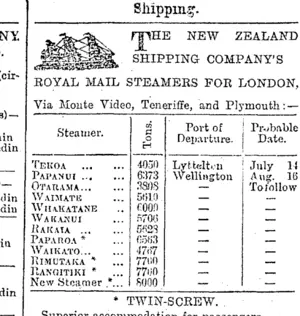 Page 1 Advertisements Column 3 (Otago Daily Times 16-7-1900)