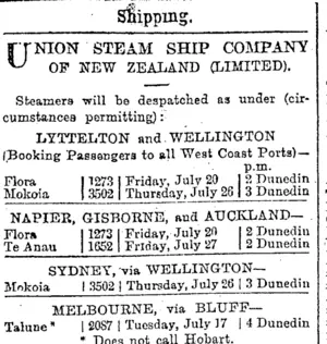 Page 1 Advertisements Column 2 (Otago Daily Times 17-7-1900)