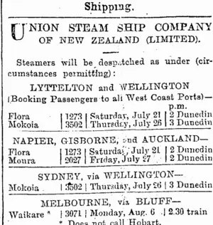Page 1 Advertisements Column 2 (Otago Daily Times 20-7-1900)