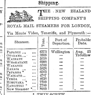 Page 1 Advertisements Column 3 (Otago Daily Times 7-8-1900)