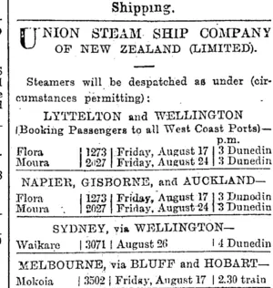 Page 1 Advertisements Column 2 (Otago Daily Times 15-8-1900)