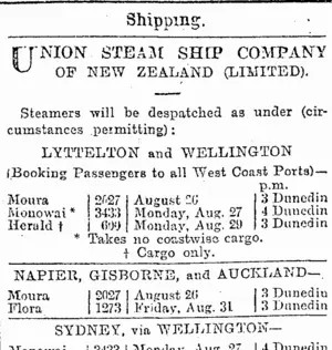 Page 1 Advertisements Column 2 (Otago Daily Times 25-8-1900)