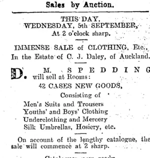 Page 8 Advertisements Column 1 (Otago Daily Times 5-9-1900)