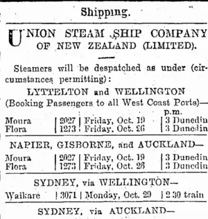 Page 1 Advertisements Column 2 (Otago Daily Times 18-10-1900)