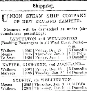 Page 1 Advertisements Column 2 (Otago Daily Times 28-12-1900)