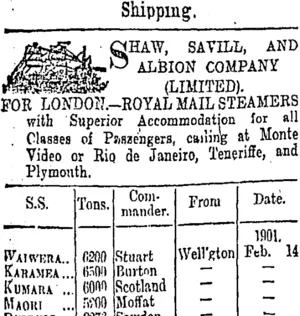 Page 1 Advertisements Column 1 (Otago Daily Times 9-2-1901)
