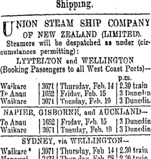 Page 1 Advertisements Column 2 (Otago Daily Times 9-2-1901)