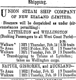 Page 1 Advertisements Column 2 (Otago Daily Times 11-2-1901)