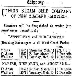 Page 1 Advertisements Column 2 (Otago Daily Times 9-3-1901)