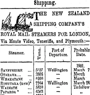 Page 1 Advertisements Column 3 (Otago Daily Times 2-3-1901)