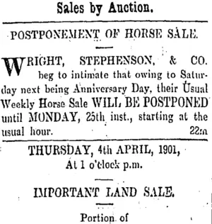 Page 12 Advertisements Column 3 (Otago Daily Times 23-3-1901)