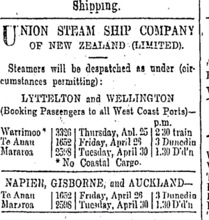 Page 1 Advertisements Column 2 (Otago Daily Times 24-4-1901)