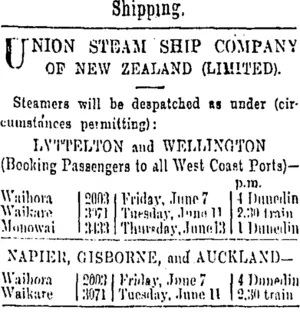Page 1 Advertisements Column 2 (Otago Daily Times 3-6-1901)