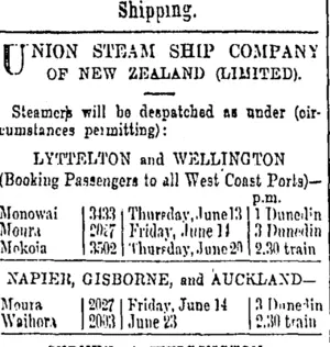 Page 1 Advertisements Column 2 (Otago Daily Times 12-6-1901)