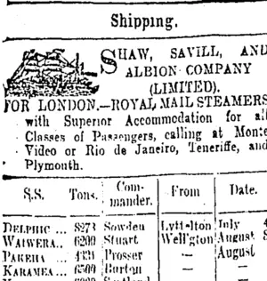 Page 1 Advertisements Column 1 (Otago Daily Times 29-6-1901)