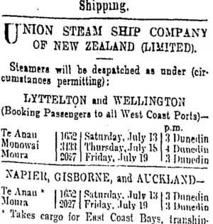 Page 1 Advertisements Column 2 (Otago Daily Times 13-7-1901)