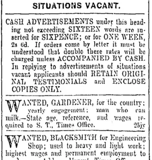 Page 1 Advertisements Column 4 (Otago Daily Times 25-7-1901)