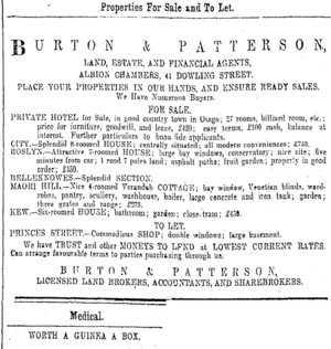 Page 8 Advertisements Column 6 (Otago Daily Times 14-8-1901)